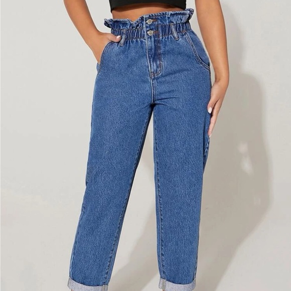 H&M DIVIDED Paper-bag Mom Jeans - Picture 2 of 12